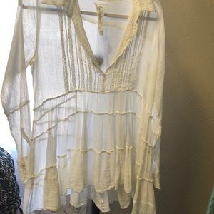 Free people off white shear blouse